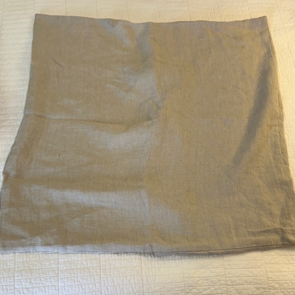 Annie Selke Euro Sham Pine Cone Hill Linen Euro Sham Bow Tie 26” x 26” Natural